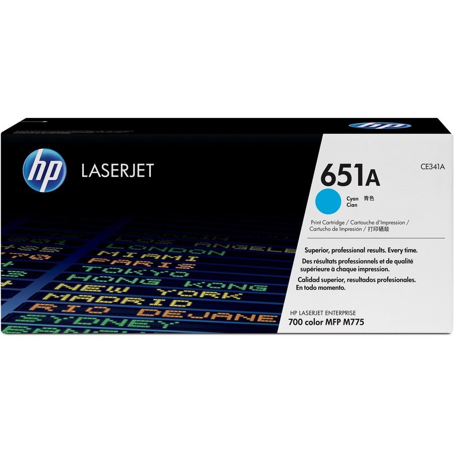 Cartouche de toner laser originale HP 651A (CE341A) - Paquet unique - Cyan - 1 pièce CE341A