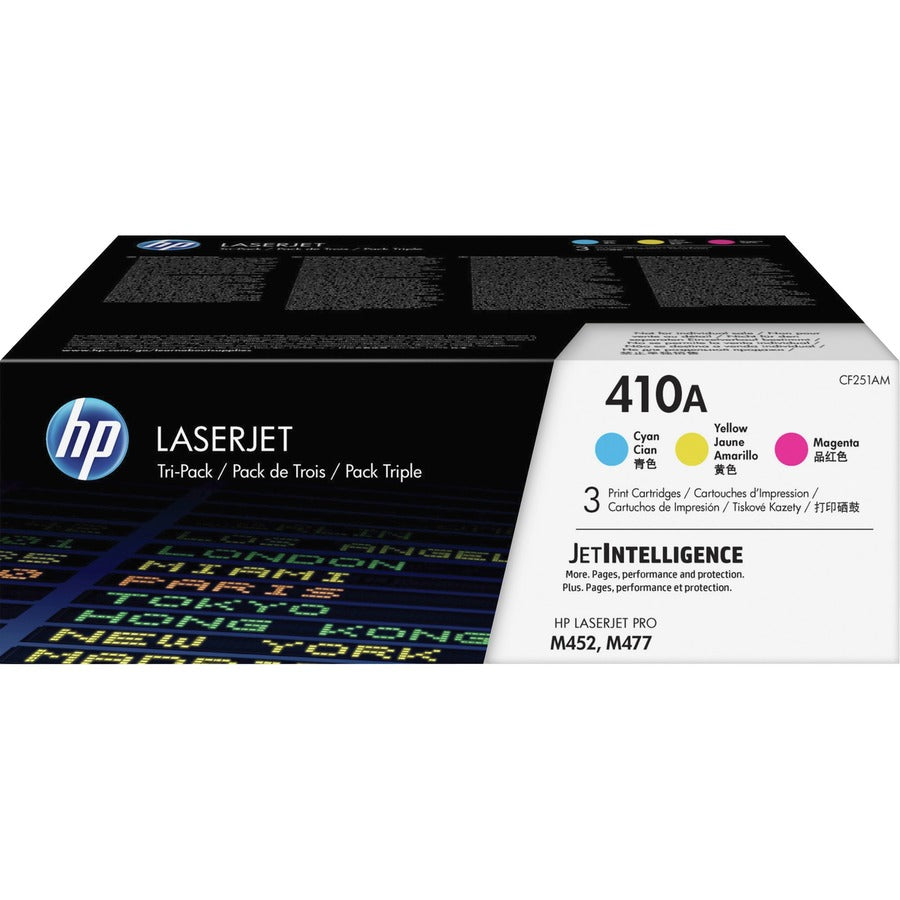 Cartouche de toner laser originale HP 410A (CF251AM) à rendement standard - Cyan, Magenta - 3 / carton CF251AM