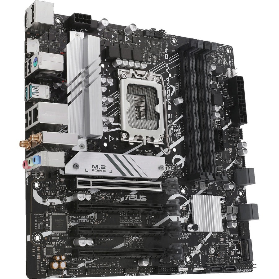 Asus Prime B760M-A AX D4 Desktop Motherboard - Intel B760 Chipset - Socket LGA-1700 - Micro ATX PRIMEB760M-AAXD4