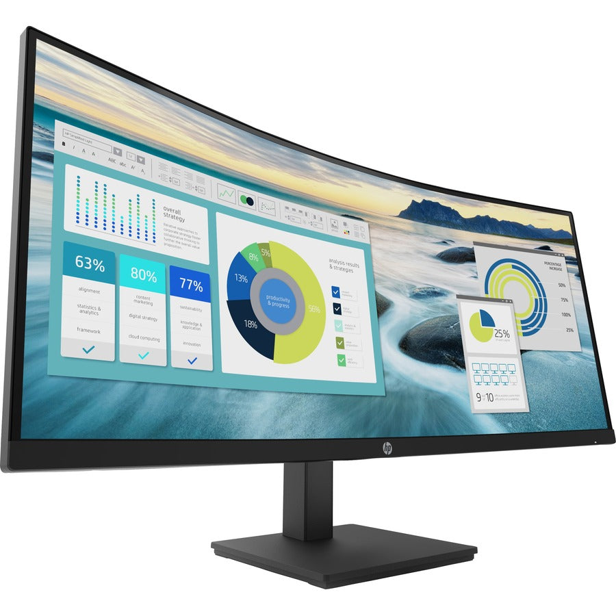 HP P34HC G4 34" WQHD Curved Screen Edge LED LCD Monitor - 21:9 - Black 21Y56AA#ABA