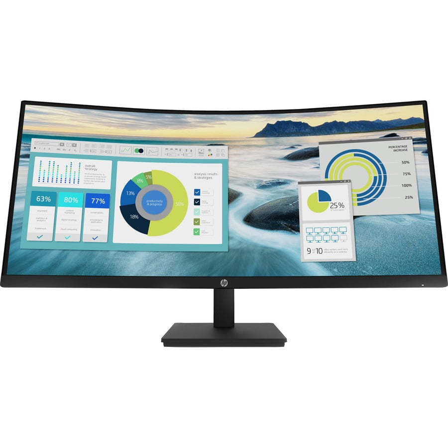 HP P34HC G4 34" WQHD Curved Screen Edge LED LCD Monitor - 21:9 - Black 21Y56AA#ABA