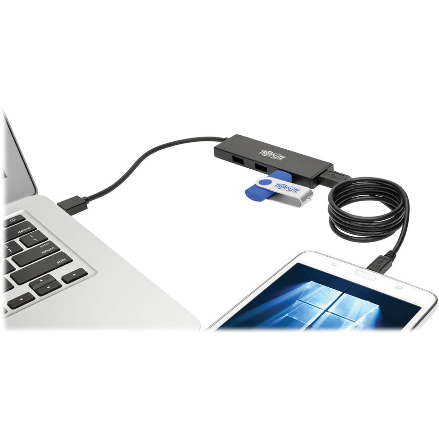 Tripp Lite U360-004-SLIM Hub USB 3.0 SuperSpeed portable ultra-mince à 4 ports U360-004-SLIM