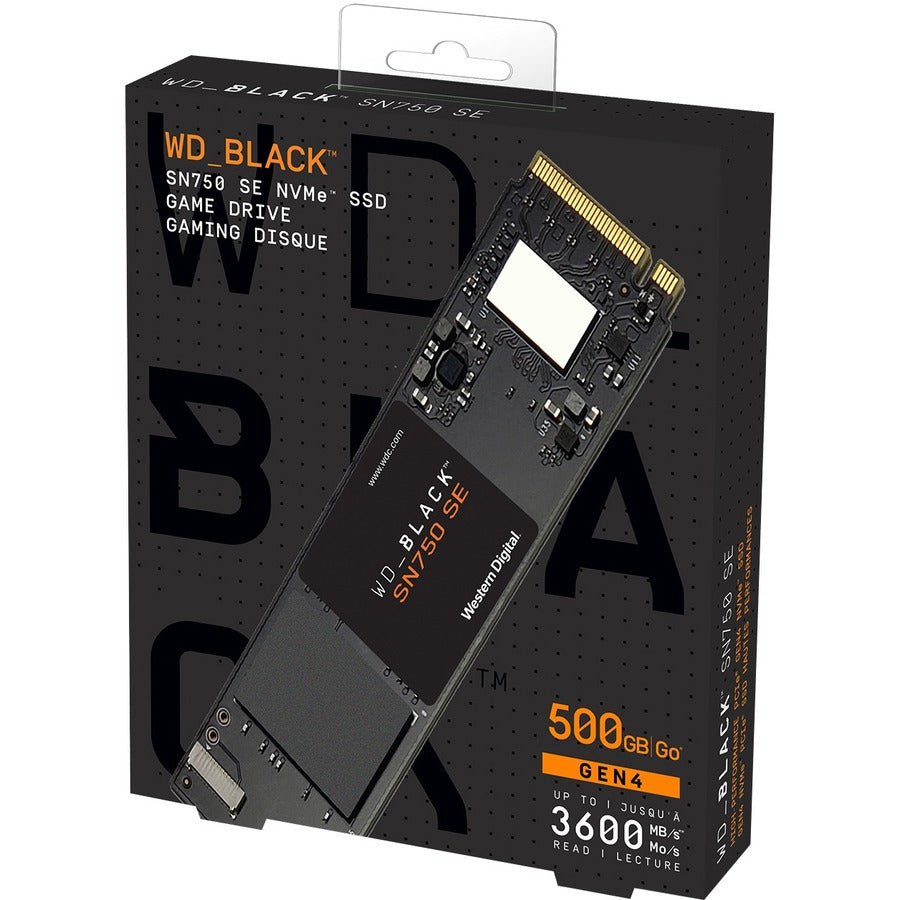 Disque SSD WD Black SN750 WDS500G1B0E 500 Go - M.2 2280 interne - PCI Express NVMe (PCI Express NVMe 4.0) WDS500G1B0E