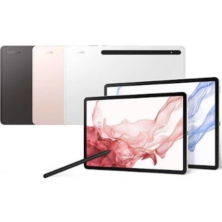 Samsung Galaxy Tab S8 SM-X700 Tablet - 11" - Octa-core (Cortex X2 Single-core (1 Core) 3 GHz + Cortex A710 Triple-core (3 Core) 2.50 GHz + Cortex A510 Quad-core (4 Core) 1.80 GHz) - 8 GB RAM - 128 GB Storage - Pink Gold SM-X700NIDAXAC