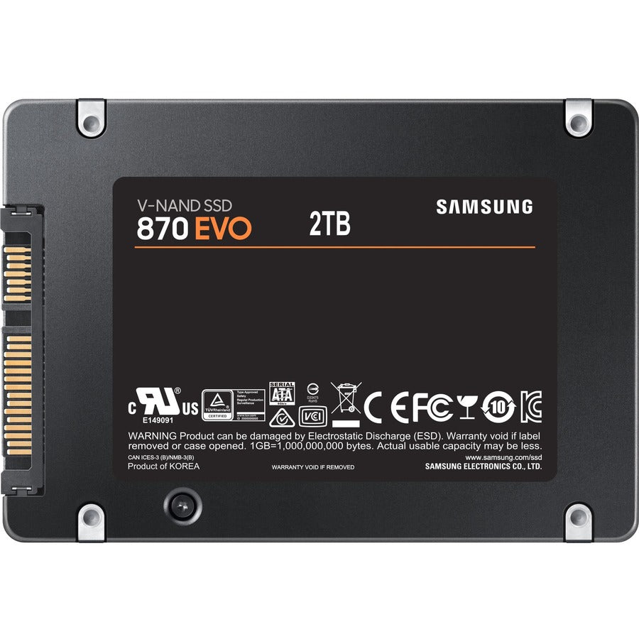 Samsung 870 EVO 2 TB Solid State Drive - 2.5" Internal - SATA (SATA/600) MZ-77E2T0B/AM