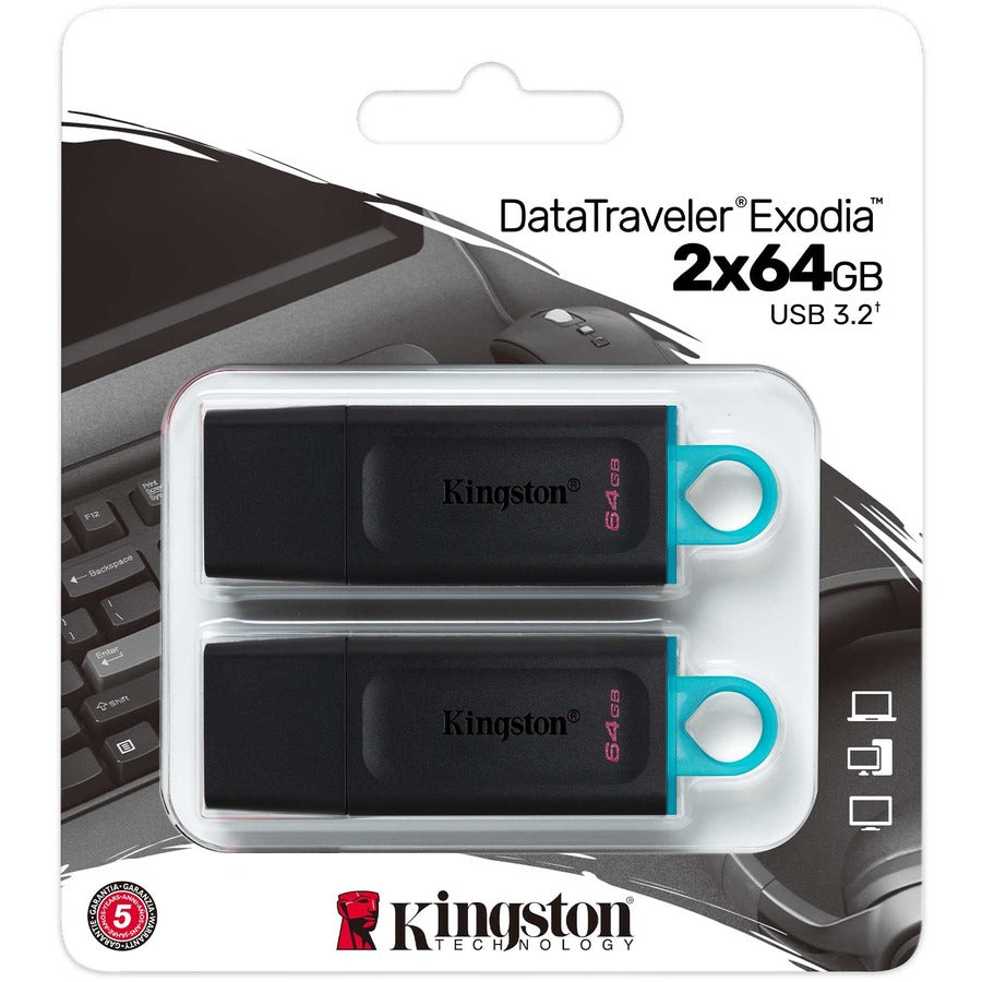 Kingston DataTraveler Exodia Clé USB 3.2 (Gen 1) 64 Go DTX/64 Go-2P