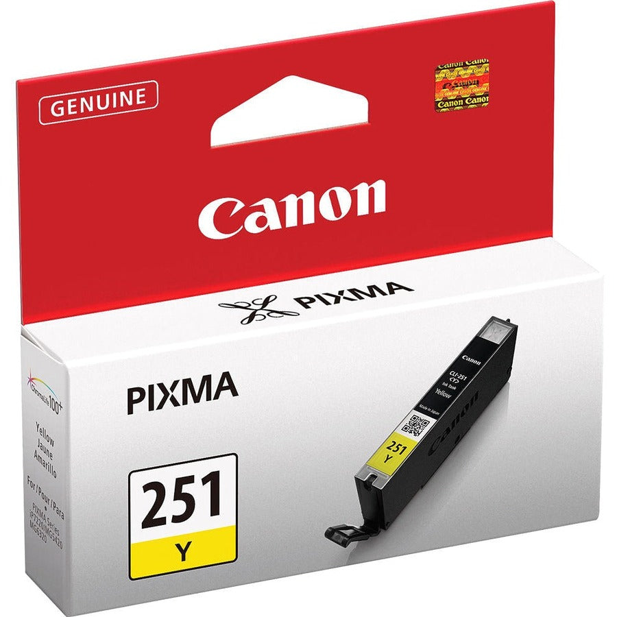 Cartouche d'encre jet d'encre à rendement standard d'origine Canon CLI-251Y - Pack jaune 6516B001