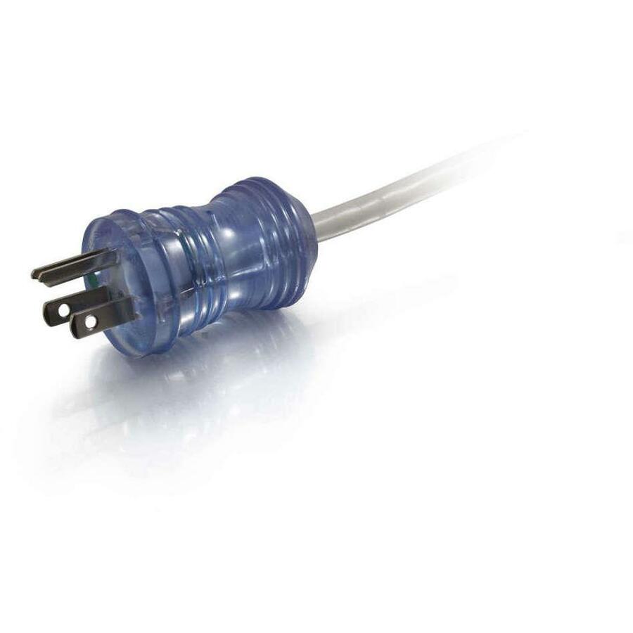 C2G 12ft 16 AWG Hospital Grade Power Cord (NEMA 5-15P to IEC320C13R) - Gray with Clear Connectors 48050