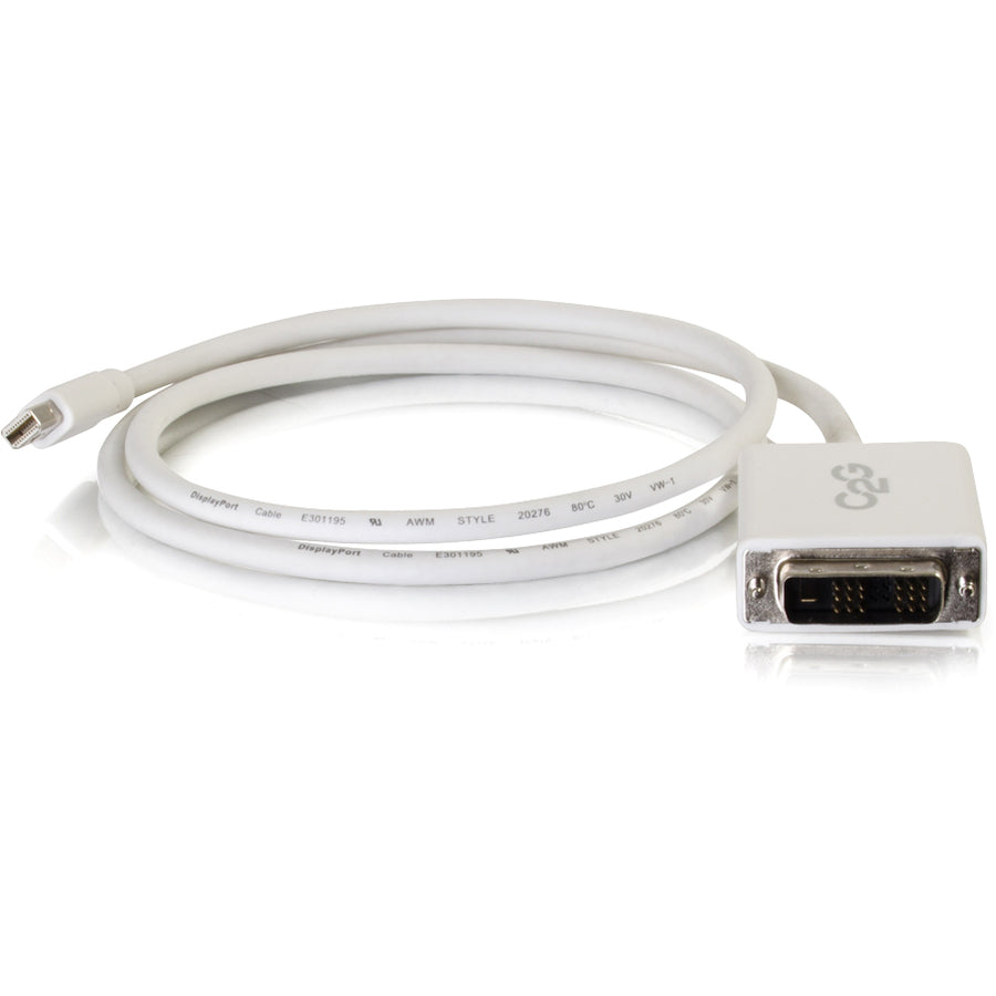 C2G Câble adaptateur Mini DisplayPort mâle vers Single Link DVI-D mâle 3 m – Blanc 54339