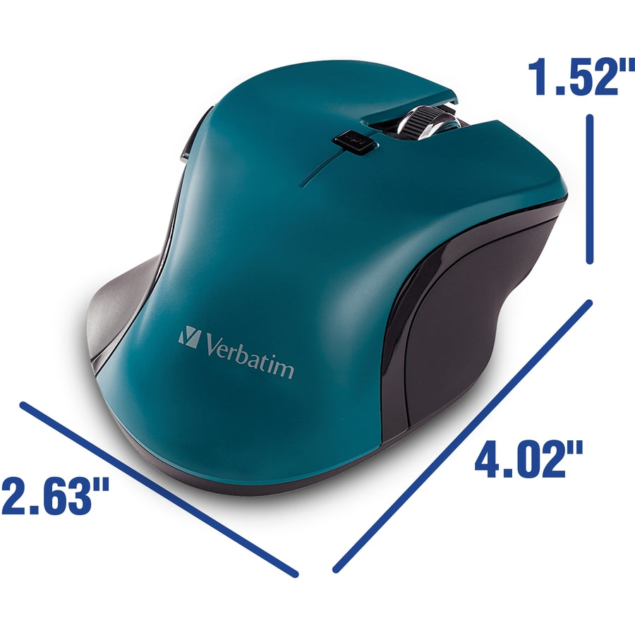 Verbatim USB-C™ Wireless Blue LED Mouse - Teal 70247