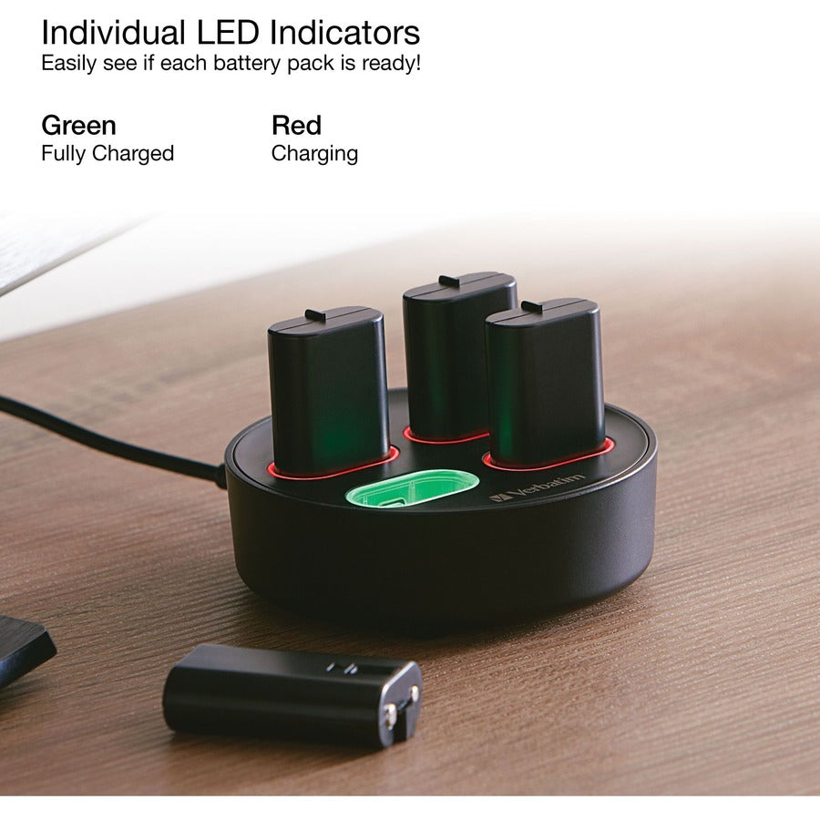 Support de chargement Verbatim à utiliser avec les batteries rechargeables pour manette Xbox 70729