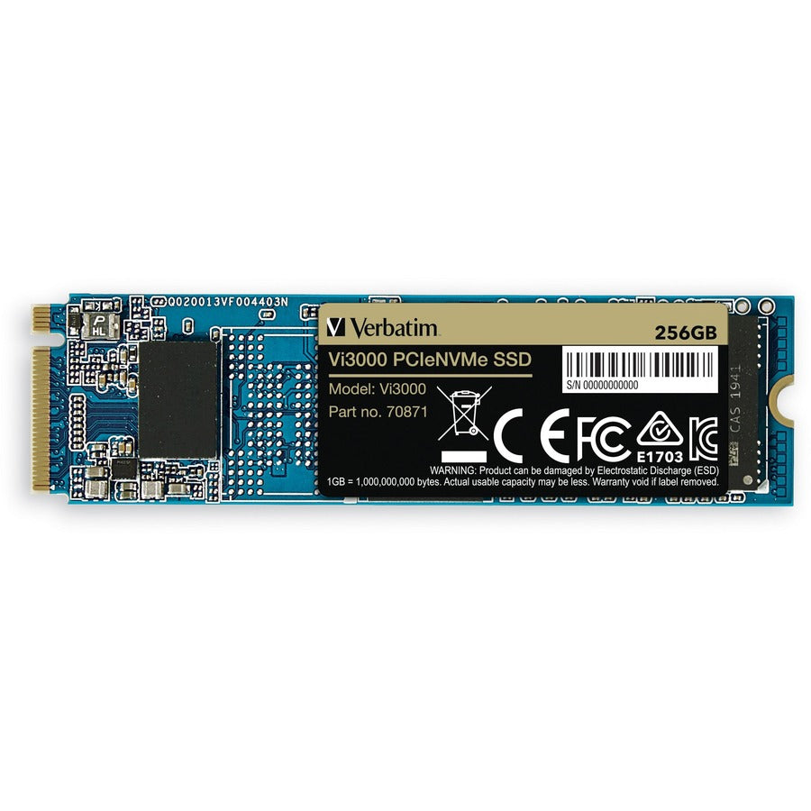 Disque SSD Verbatim Vi3000 256 Go - M.2 2280 interne - PCI Express NVMe (PCI Express NVMe 3.0 x4) 70871