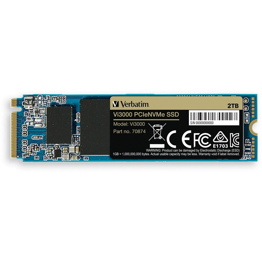 Disque SSD Verbatim Vi3000 2 To - M.2 2280 interne - PCI Express NVMe (PCI Express NVMe 3.0 x4) 70874