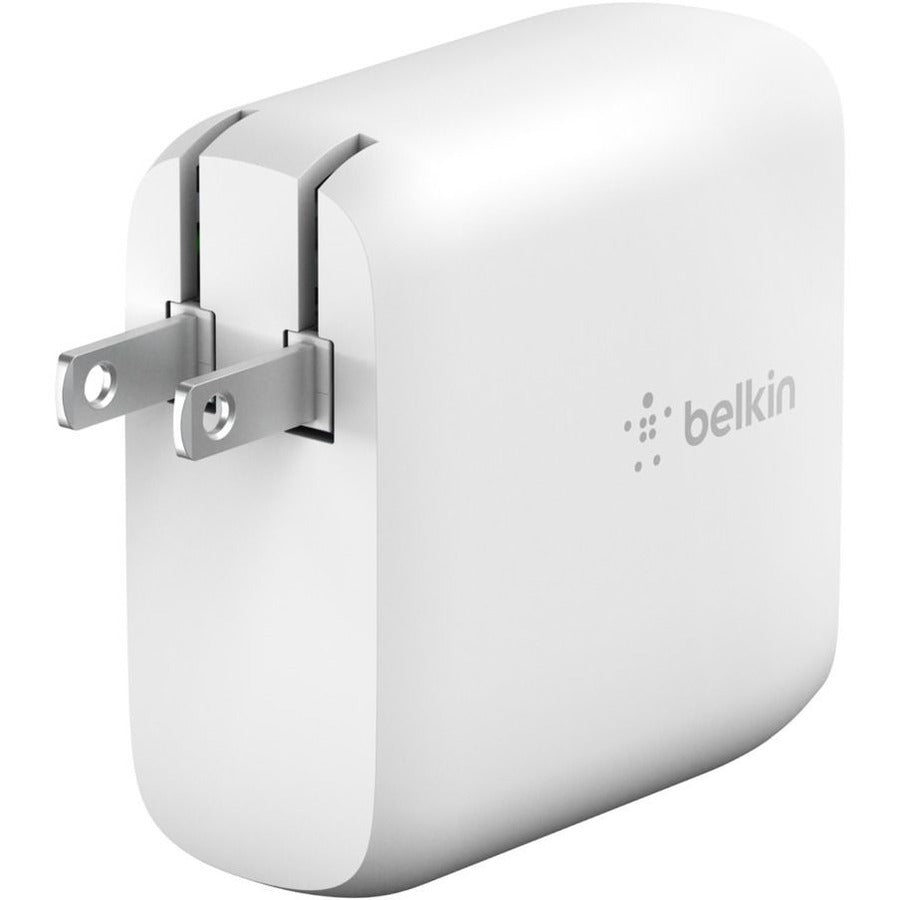 Belkin BoostCharge Dual USB-C GaN Wall Charger 68W + Câble USB-C Chargement pour ordinateur portable Chromebook - Adaptateur secteur WCH003DQ2MWH-B6