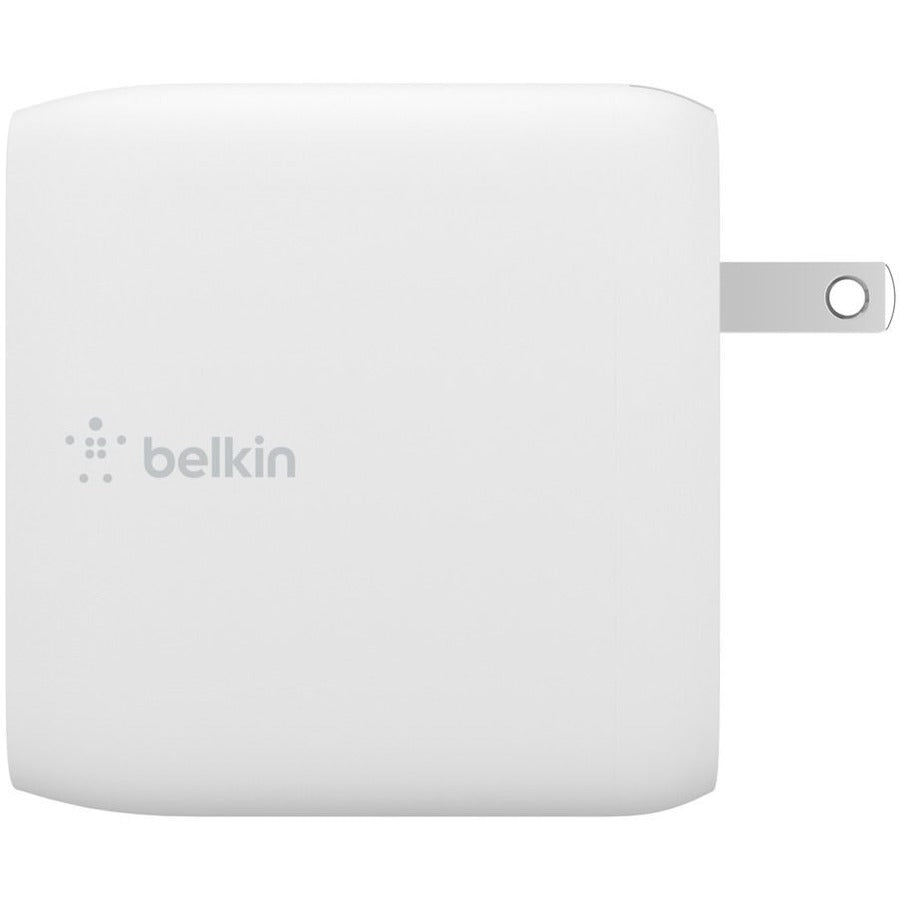 Belkin BoostCharge Dual USB-C GaN Wall Charger 68W + Câble USB-C Chargement pour ordinateur portable Chromebook - Adaptateur secteur WCH003DQ2MWH-B6