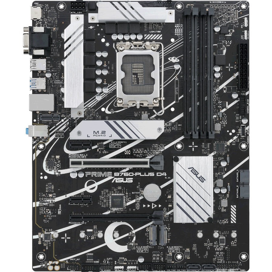 Asus Prime B760-PLUSD4 Desktop Motherboard - Intel B760 Chipset - Socket LGA-1700 - ATX PRIMEB760-PLUSD4