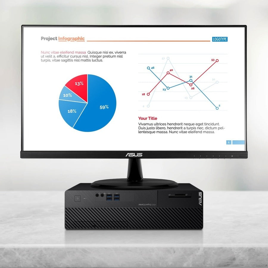 Asus ExpertCenter D500SD-Q31P Desktop Computer - Intel Core i3 12th Gen i3-12100 Quad-core (4 Core) 3.30 GHz - 8 GB RAM DDR4 SDRAM - 256 GB M.2 PCI Express NVMe 3.0 SSD - Small Form Factor - Black D500SD-Q31P