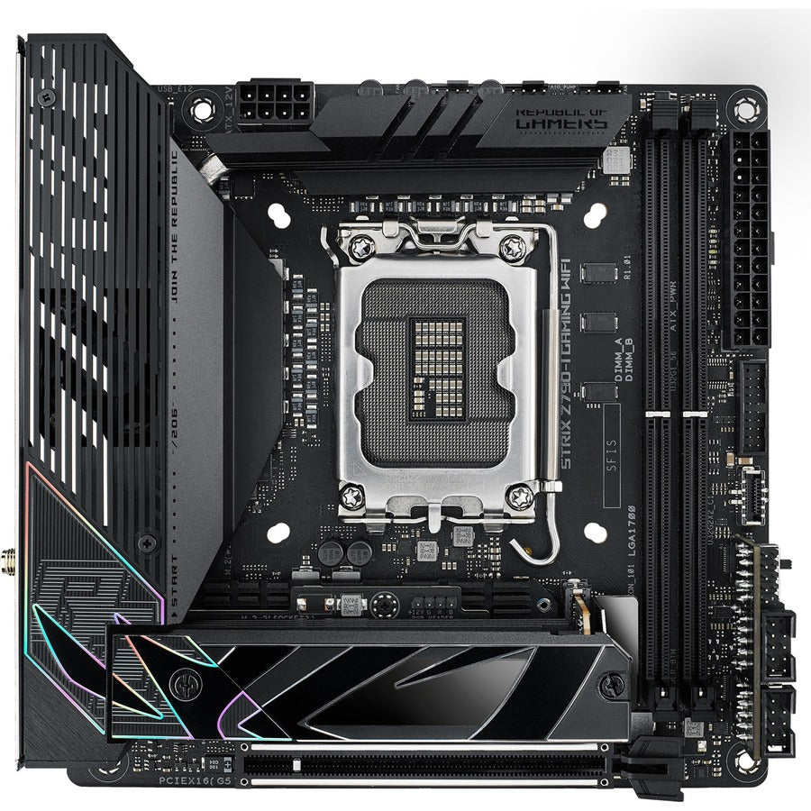 Carte mère de bureau de jeu Asus ROG Strix STRIX Z790-I GAMING WIFI - Chipset Intel Z790 - Socket LGA-1700 - Mini ITX ROGSTRIXZ790-IGAMINGWIFI