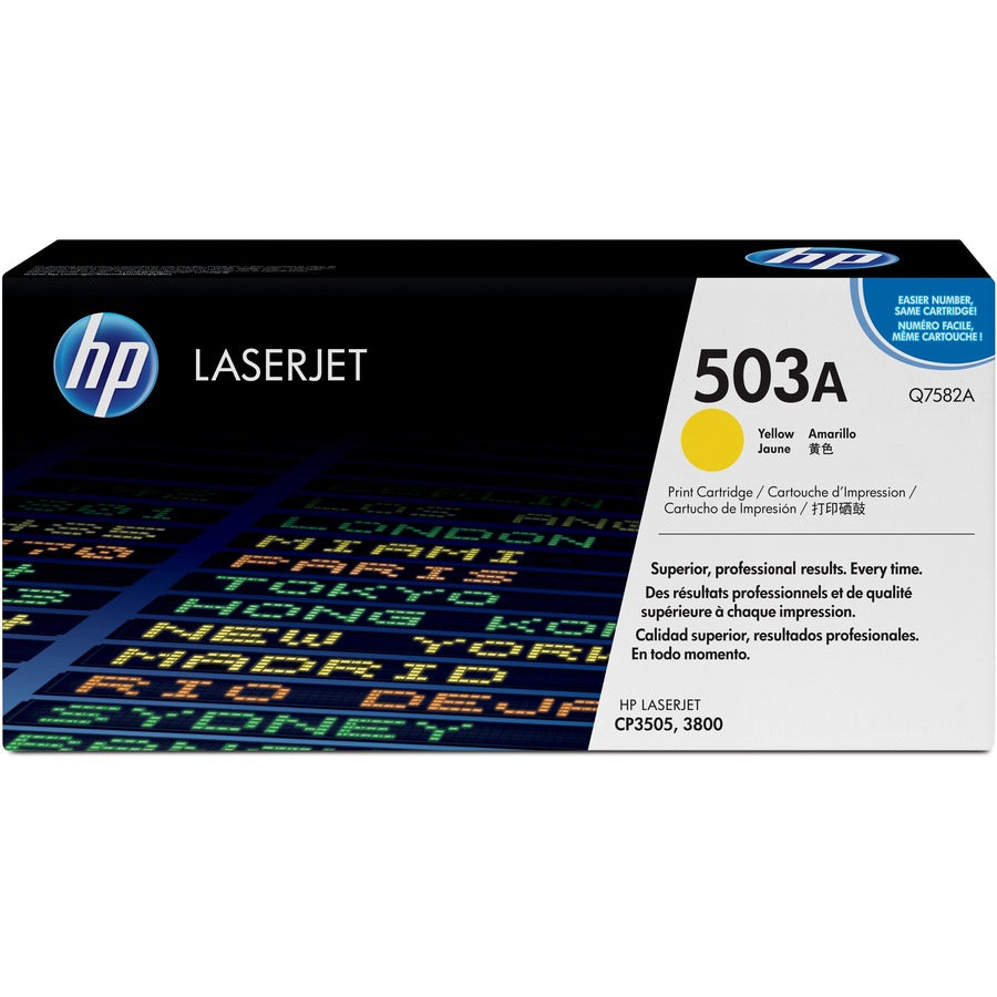 Cartouche de toner laser originale HP 503A (Q7582A) - Paquet unique - Jaune - 1 de chaque Q7582A
