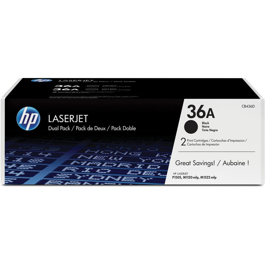 Cartouche de toner authentique HP 36A (CB436D) - Pack double CB436D