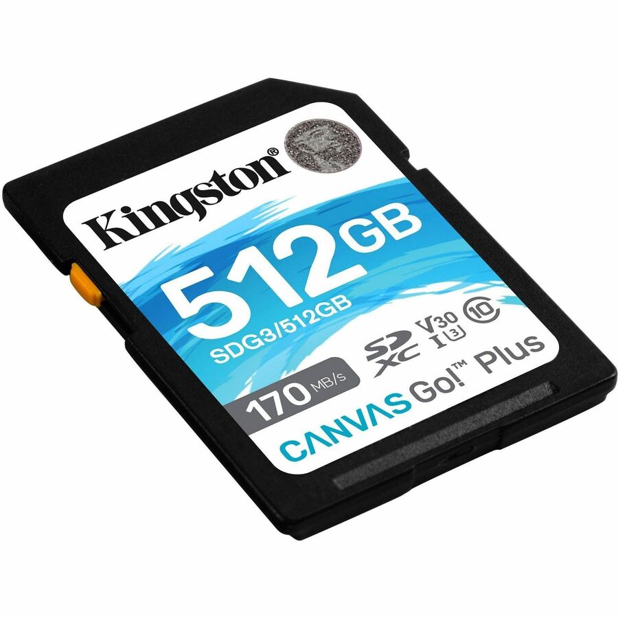 Toile Kingston Go! Plus 512 Go Classe 10/UHS-I (U3) V30 SDXC SDG3/512GBCR