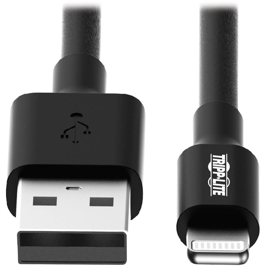 Tripp Lite 10in Lightning USB/Sync Charge Cable for Apple Iphone / Ipad Black 10" M100-10N-BK