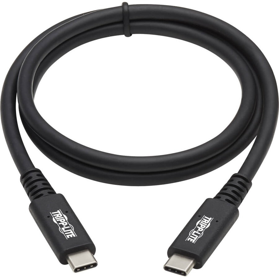 Câble Tripp Lite USB4 40 Gbit/s (M/M) -USB-C, 8K 60 Hz, chargement PD 100 W, noir, 31 po (0,8 m) U520-31N