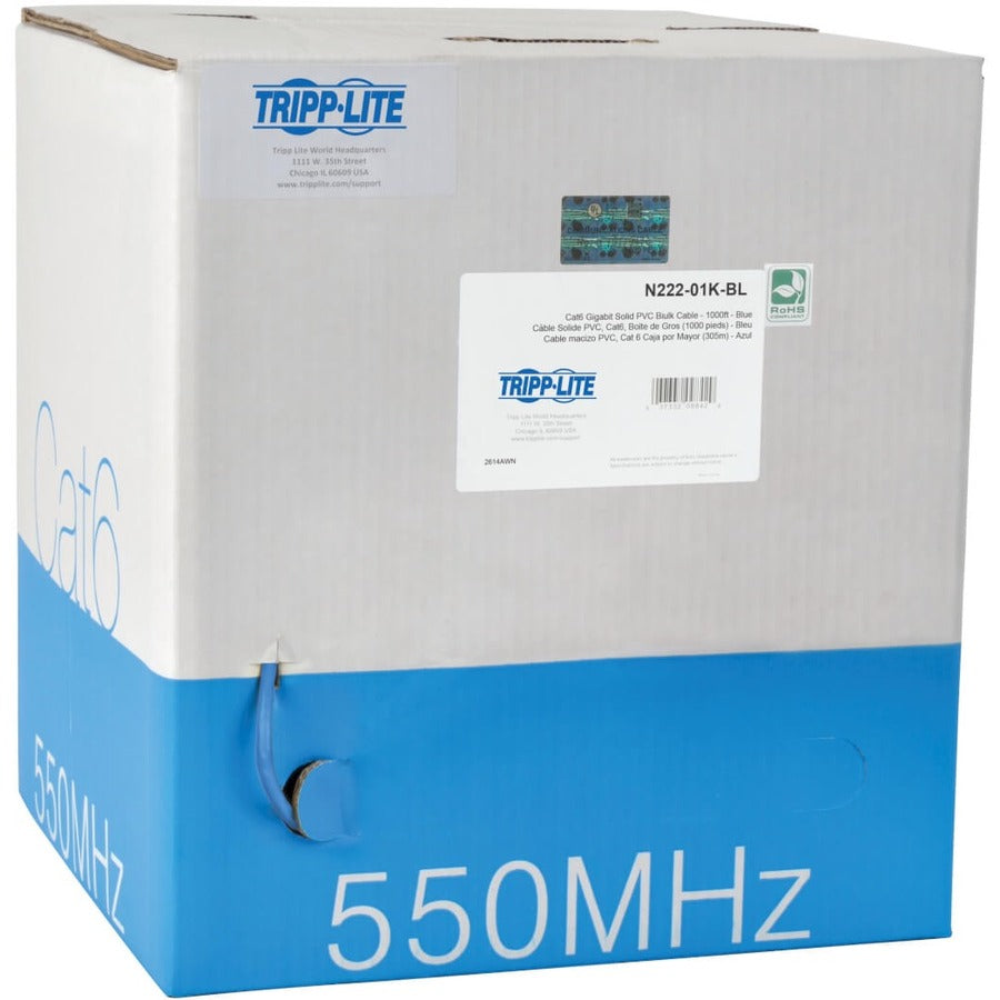 Tripp Lite 1000FT PVC CMR CAT 6 SOLID UTP BULK CABLE BLUE 1000' N222-01K-BL