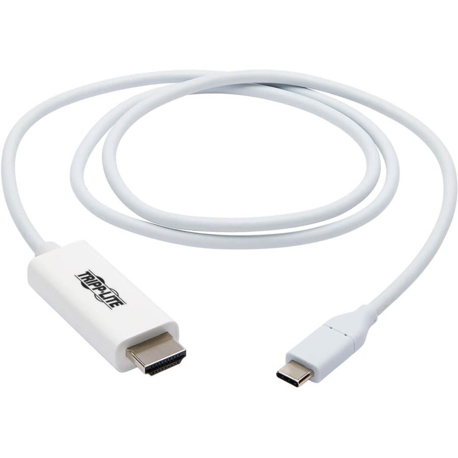 Tripp Lite U444-003-H4K6WE USB-C to HDMI Adapter, M/M, White, 3 ft. U444-003-H4K6WE