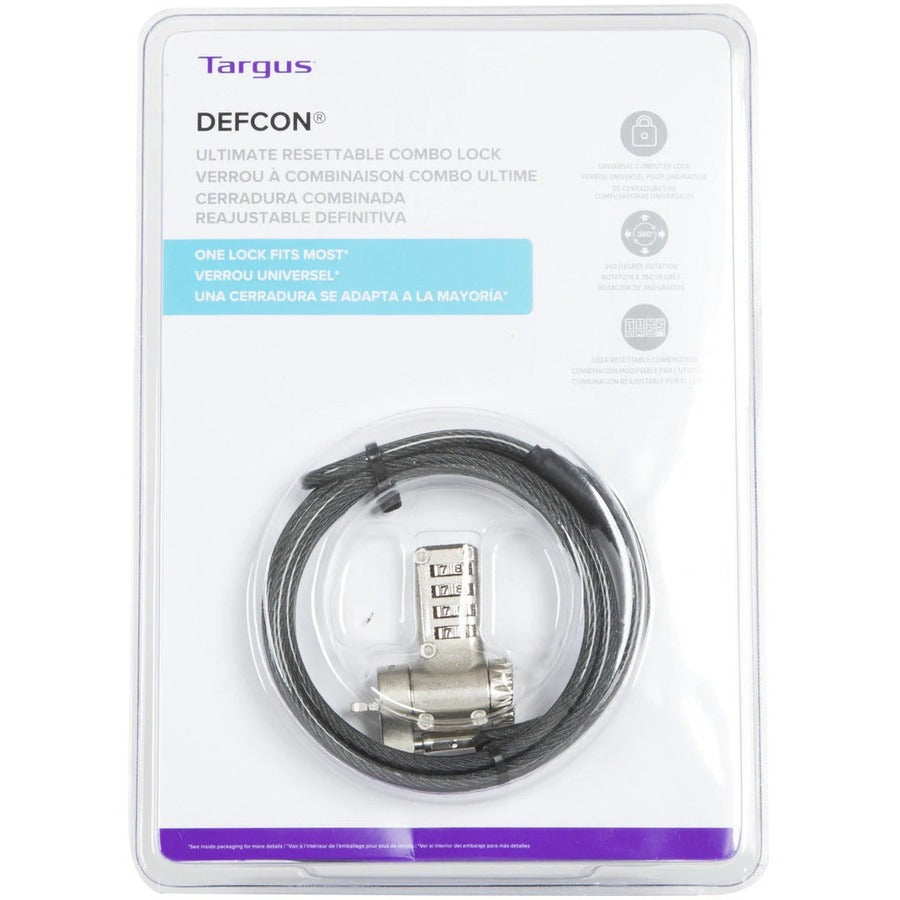 Targus DEFCON Ultimate Câble antivol à combinaison universel réinitialisable ASP96RGL