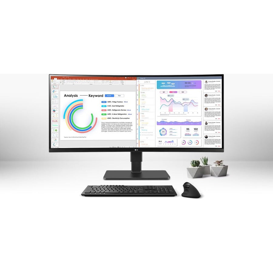 LG Ultrawide 34BQ77QB-B 34" Webcam UW-QHD Curved Screen LED Monitor - 21:9 - Textured Black 34BQ77QB-B