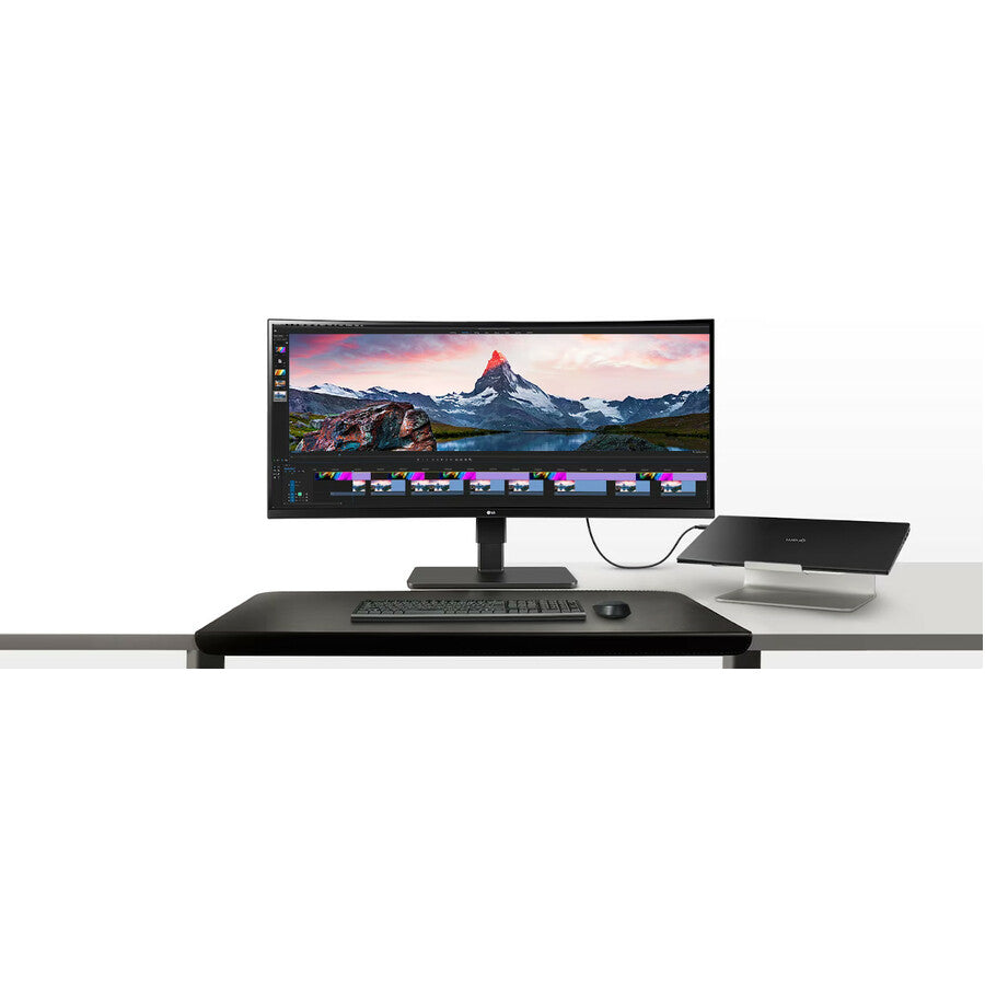 LG Ultrawide 34BQ77QB-B 34" Webcam UW-QHD Curved Screen LED Monitor - 21:9 - Textured Black 34BQ77QB-B