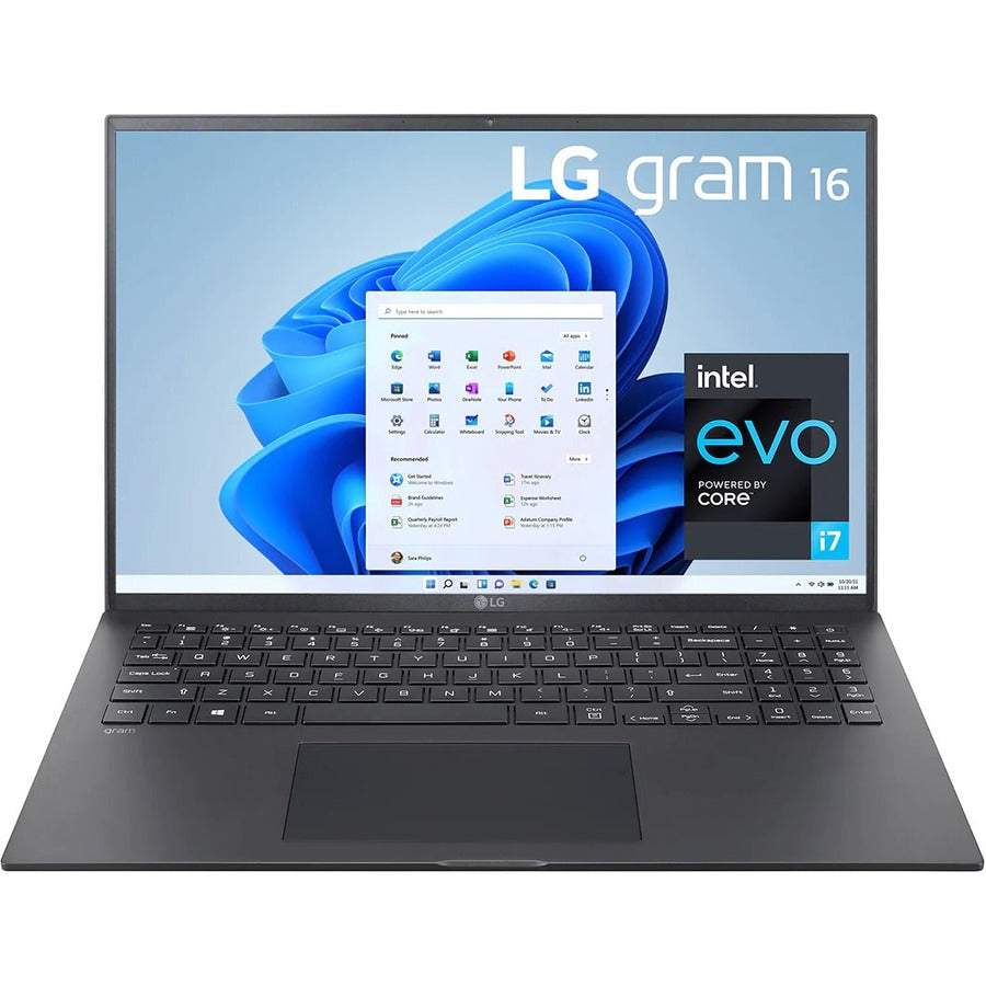 LG gram 14Z90R-N.AP52A8 14" Notebook - WUXGA - 1920 x 1200 - Intel Core i7 13th Gen i7-1360P Dodeca-core (12 Core) 2.20 GHz - Intel Evo Platform - 16 GB Total RAM - 1 TB SSD - Obsidian Black 14Z90R-N.AP52A8