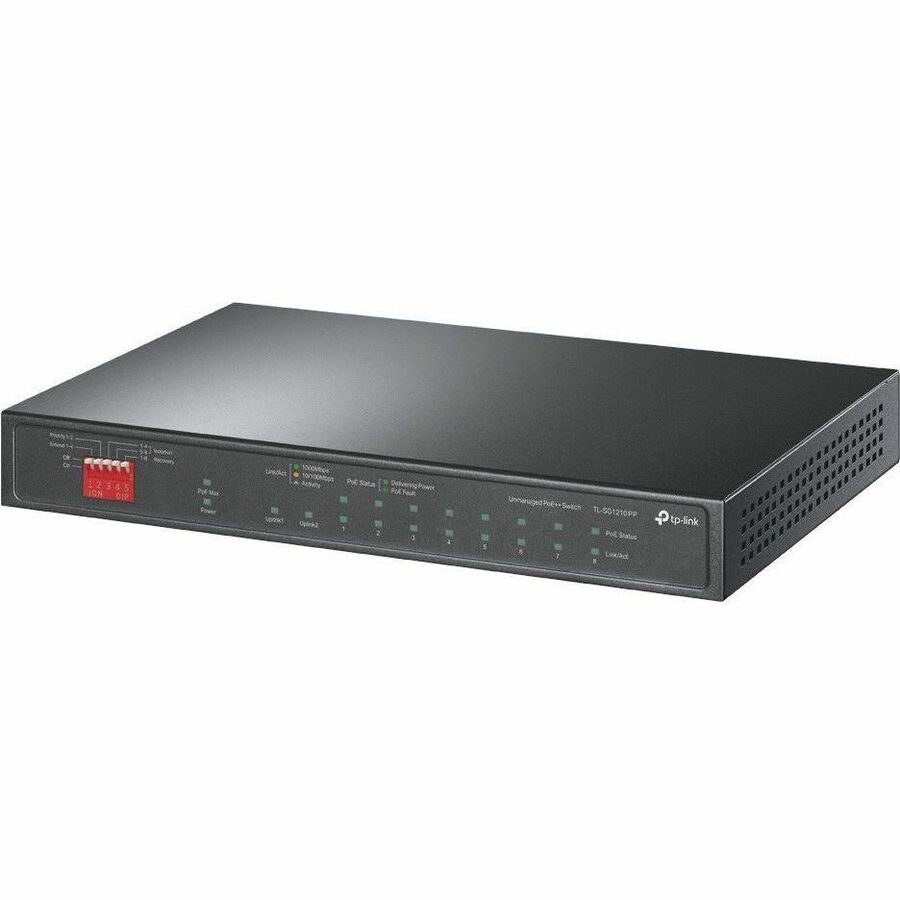 Switch de bureau Gigabit TP-Link 10 ports avec 6 ports PoE+ et 2 ports PoE++ TL-SG1210PP