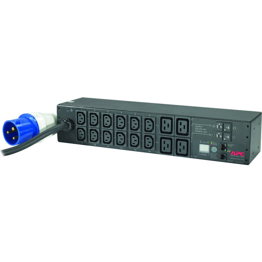 APC by Schneider Electric Rack PDU, Metered, 2U, 32A, 230V, (12) C13 & (4) C19 AP7822B