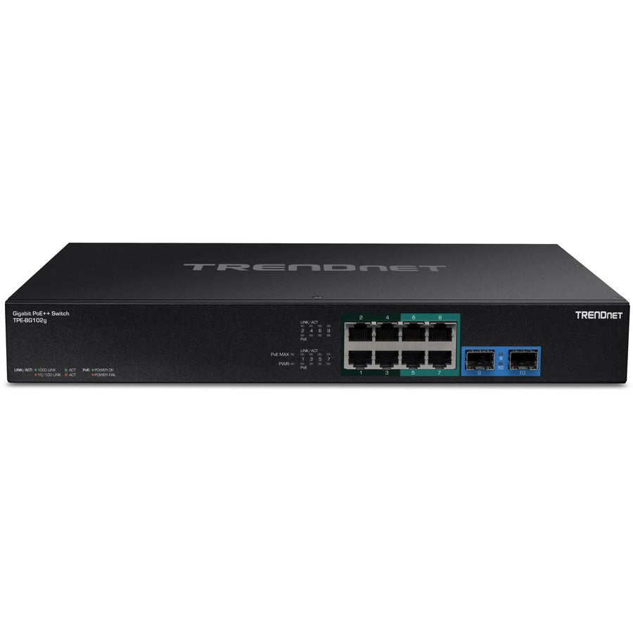 TRENDnet 10-Port Gigabit PoE++ Switch TPE-BG102G