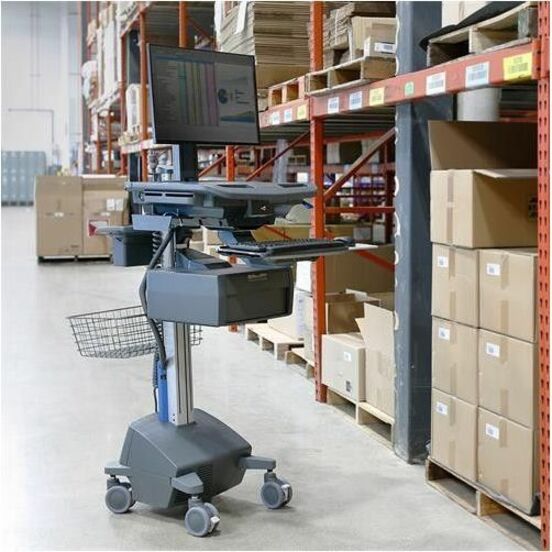Chariot Ergotron StyleView avec pivot LCD, alimenté par LiFe, US/CA/MX (gris foncé) SV42-8302-1