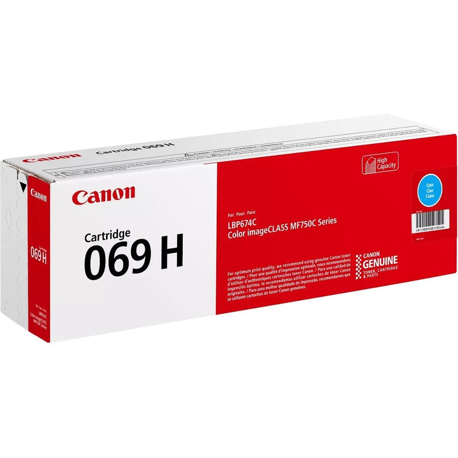 Cartouche de toner laser originale à haut rendement Canon 069 - Cyan - 1 paquet 5097C001