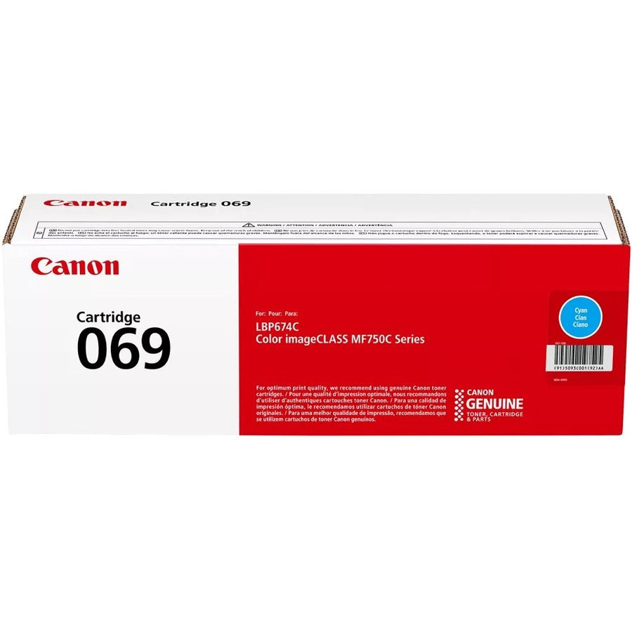 Cartouche de toner laser originale à rendement standard Canon 069 - Cyan - 1 paquet 5093C001