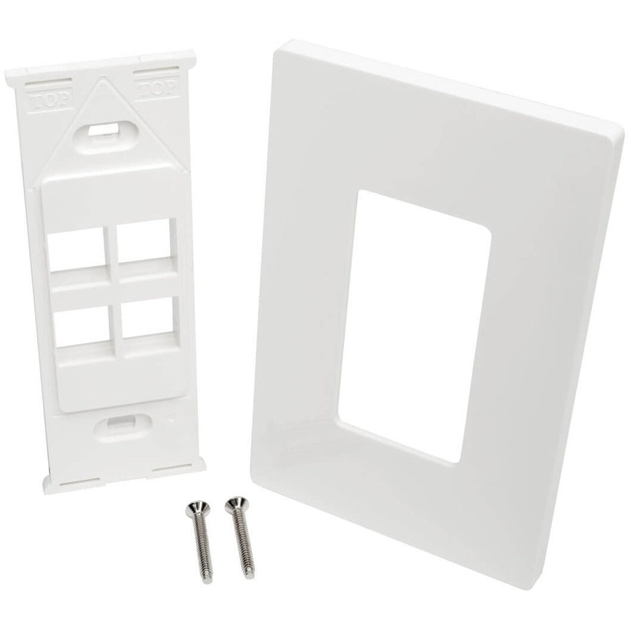 Tripp Lite by Eaton Plaque murale universelle Keystone à 4 ports, blanc N080-104