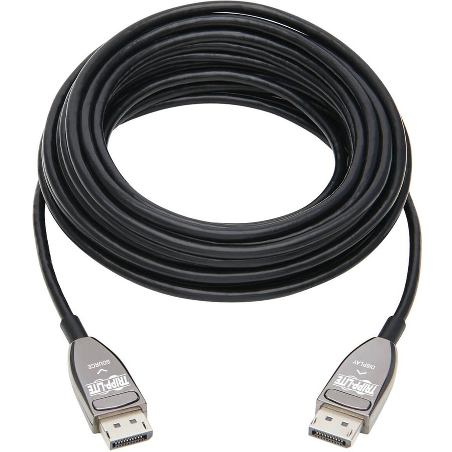 Tripp Lite by Eaton P580F3-20M-8K6 DisplayPort Fiber Active Optical Cable, M/M, Black, 20 m (65 ft.) P580F3-20M-8K6