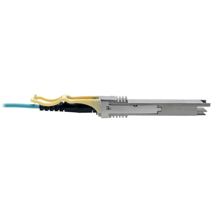 Tripp Lite by Eaton QSFP28 to QSFP28 Active Optical Cable - 100GbE, AOC, M/M, Aqua, 15 m (49.2 ft.) N28H-15M-AQ