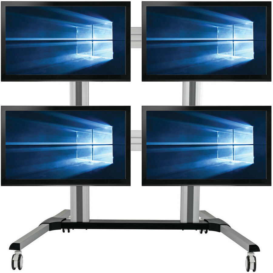 Tripp Lite by Eaton Mobile Quad-Screen Video Wall - For Four 45" to 55" TVs and Monitors, Heavy Duty DMCVW4555X4