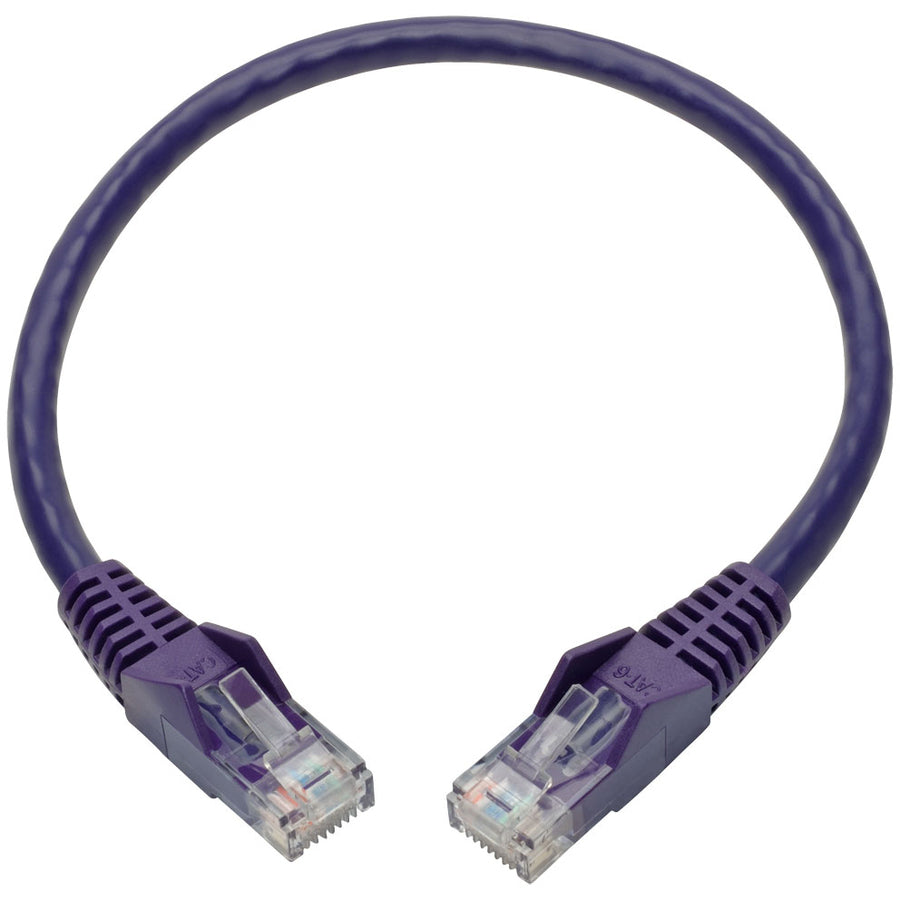 Tripp Lite by Eaton Cat6 Gigabit Câble de raccordement UTP moulé sans accroc (RJ45 M/M), Violet, 0,3 m N201-001-PU
