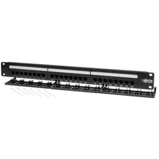 Panneau de brassage Tripp Lite 24 ports Cat5e Cat5 monté en rack 568B 110 Punch 1URM N052-024