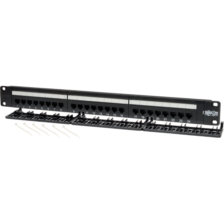 Panneau de brassage Tripp Lite 24 ports Cat5e Cat5 monté en rack 568B 110 Punch 1URM N052-024