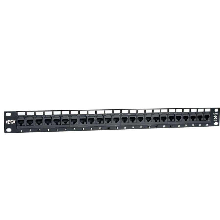 Panneau de brassage Tripp Lite 24 ports Cat5e Cat5 monté en rack 568B 110 Punch 1URM N052-024