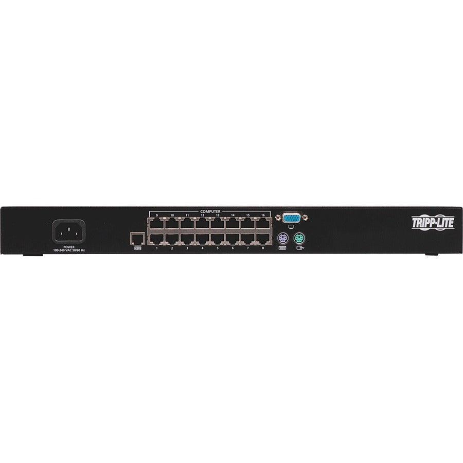 Tripp Lite by Eaton 16-Port NetCommander 1U Rackmount Cat5 KVM Switch with PS2 to USB Input Adapter B072-016-1A