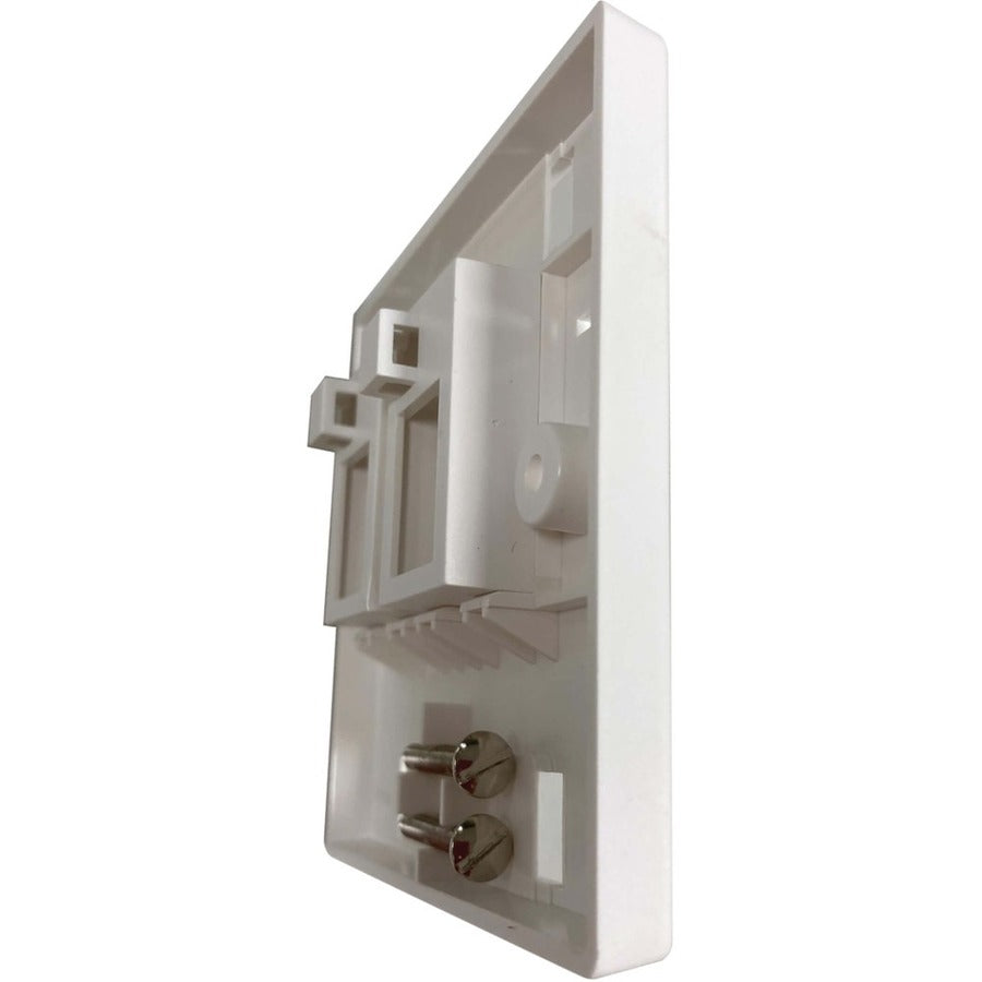 Tripp Lite by Eaton Plaque murale Keystone à 2 ports de style britannique, module à obturateur non chargé, onglets d'icônes, blanc N042U-W02-ST