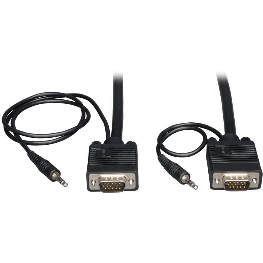 Câble de moniteur coaxial VGA Tripp Lite 35 pieds avec audio et RVB haute résolution HD15 3,5 mm M/M 35' P504-035